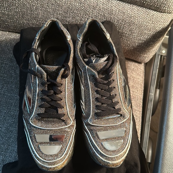 Alejandro Ingelmo size 42/9 Men’s fashion sneakers glitter-gold/silver - Picture 3 of 9